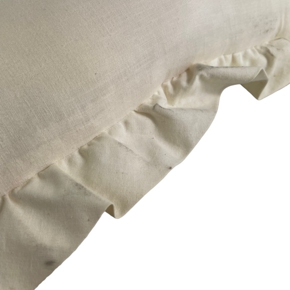 Vintage Boho Handmade Floral Embroidered Cream Accent Pillow 12” Cottage-core - Picture 13 of 16